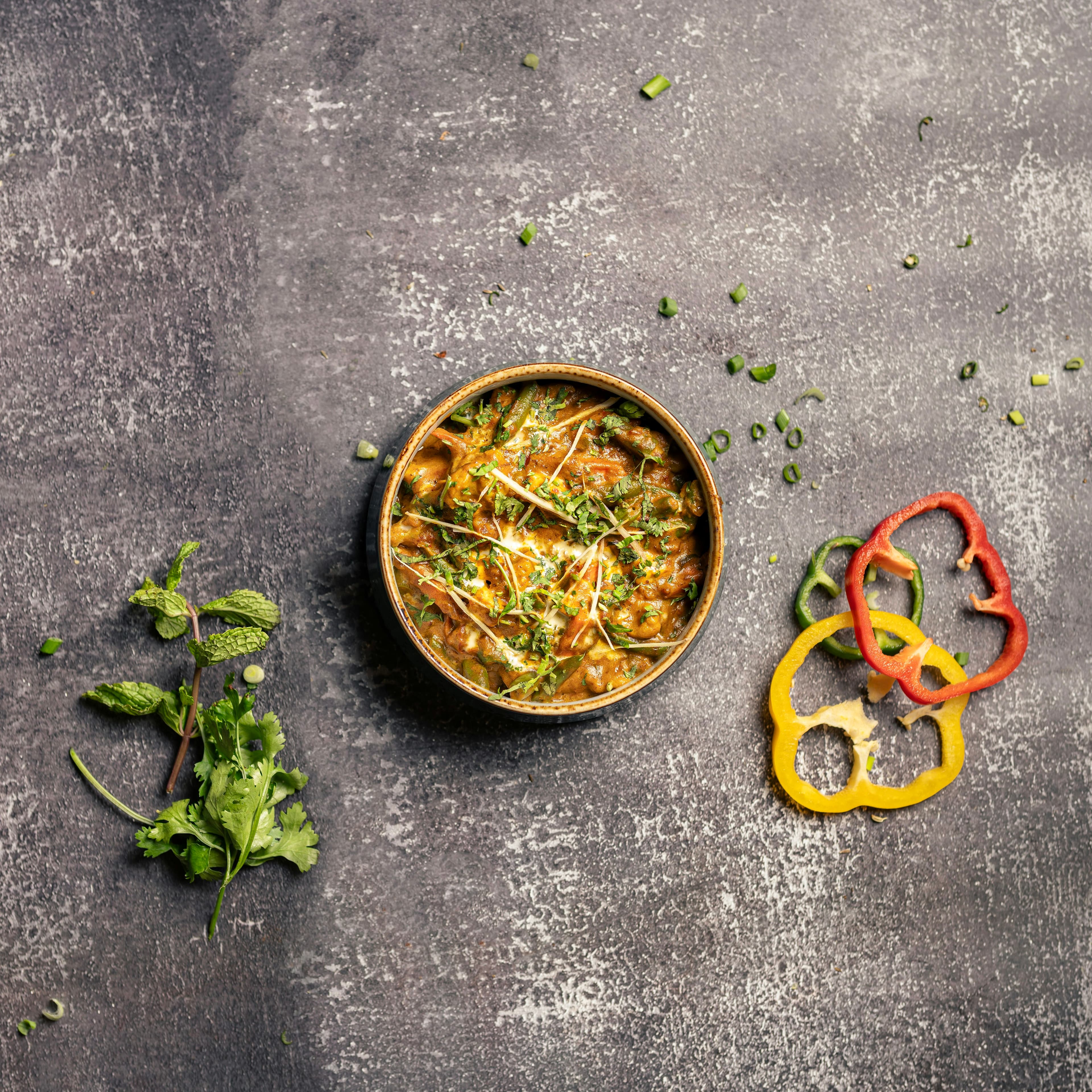 Haleem finished with herbs and garnish